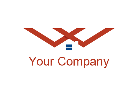 letter W  incorporated with house logo
