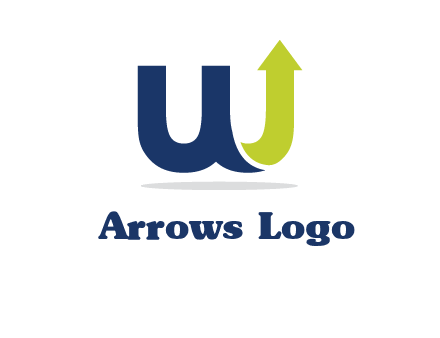 letter W with arrow going up logo