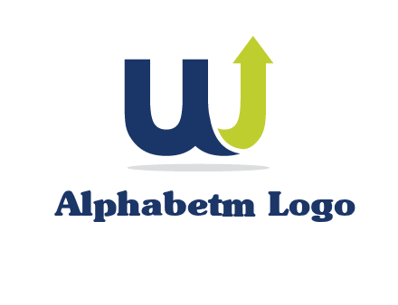 letter W with arrow going up logo