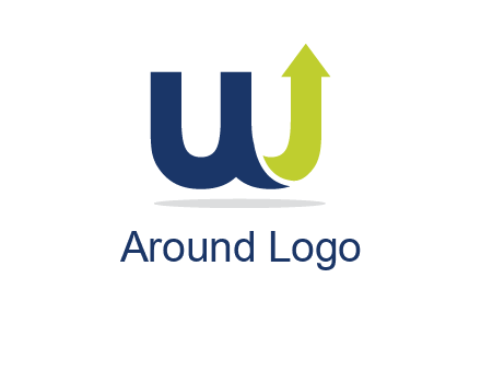 letter W with arrow going up logo