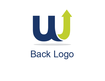 letter W with arrow going up logo