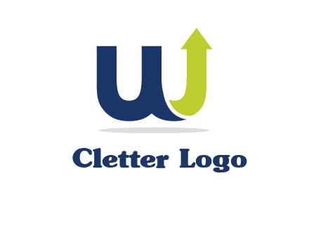 letter W with arrow going up logo