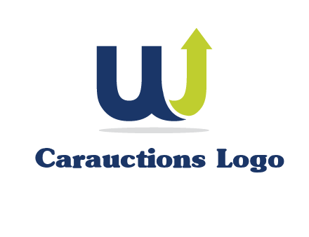 letter W with arrow going up logo