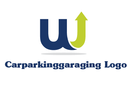 letter W with arrow going up logo