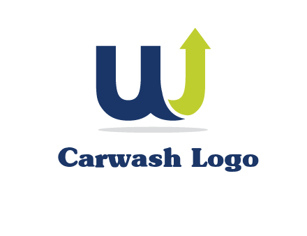 letter W with arrow going up logo