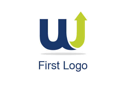 letter W with arrow going up logo