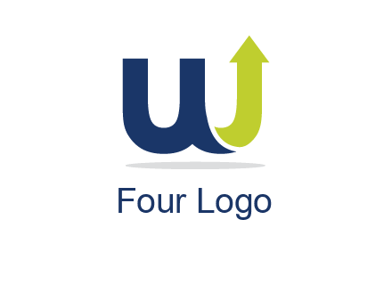 letter W with arrow going up logo