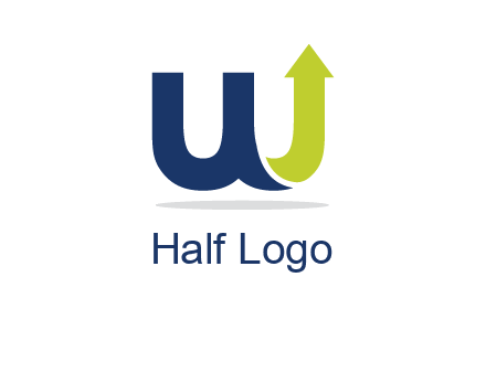 letter W with arrow going up logo