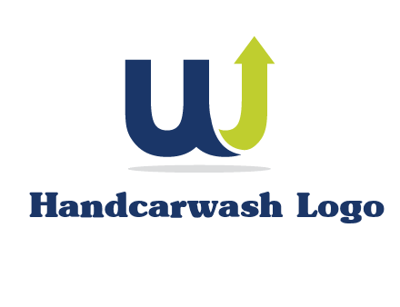 letter W with arrow going up logo