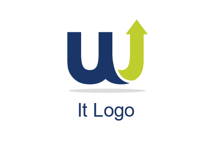 letter W with arrow going up logo