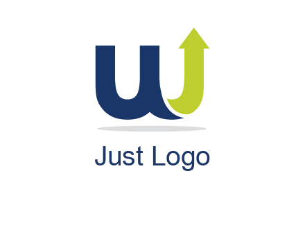 letter W with arrow going up logo