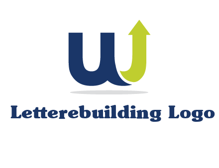 letter W with arrow going up logo