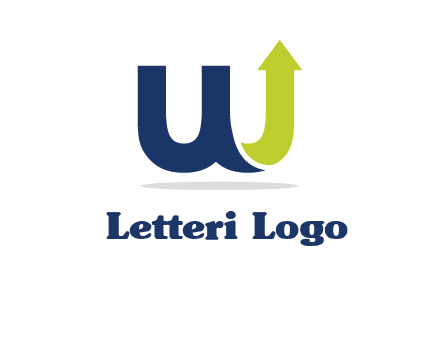 letter W with arrow going up logo