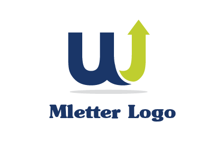 letter W with arrow going up logo