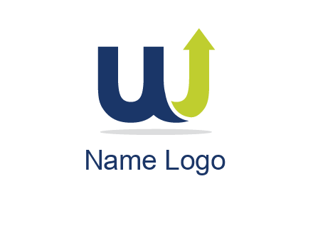 letter W with arrow going up logo