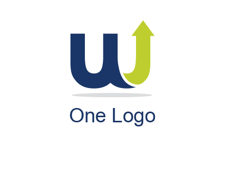 letter W with arrow going up logo