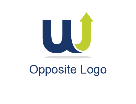 letter W with arrow going up logo
