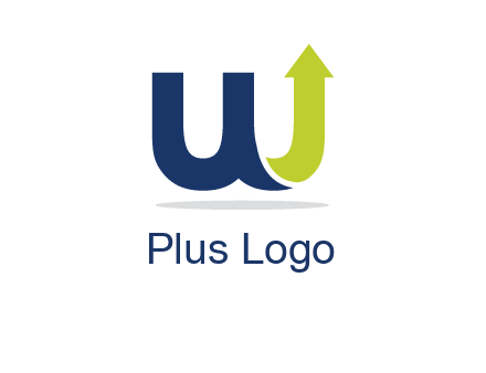 letter W with arrow going up logo