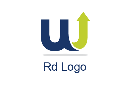 letter W with arrow going up logo