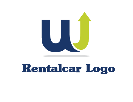 letter W with arrow going up logo