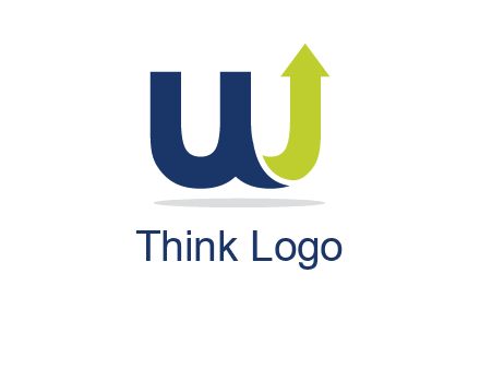 letter W with arrow going up logo