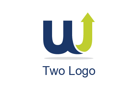 letter W with arrow going up logo