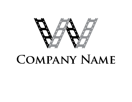 letter W made of film reel logo