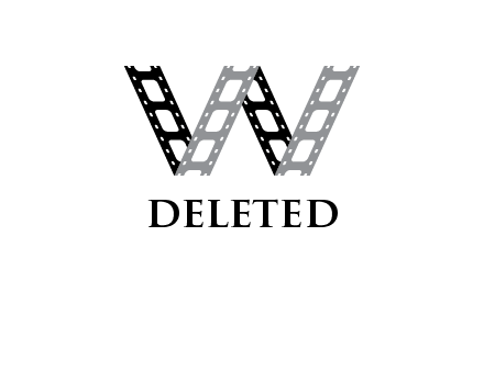 letter W made of film reel logo