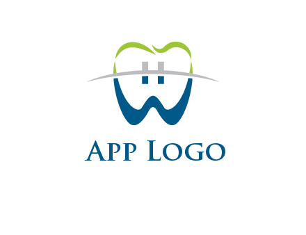 teeth made of letter w logo