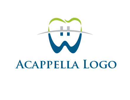 teeth made of letter w logo