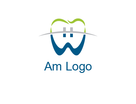 teeth made of letter w logo