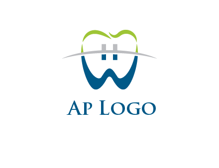 teeth made of letter w logo