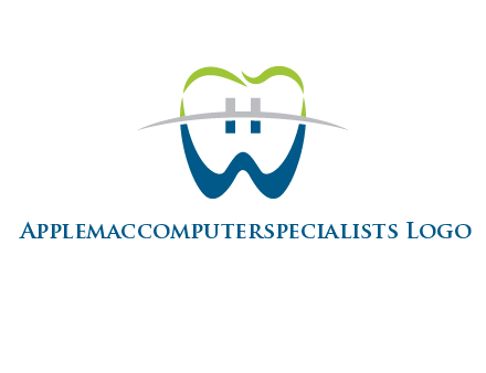 teeth made of letter w logo