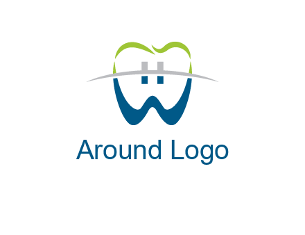teeth made of letter w logo