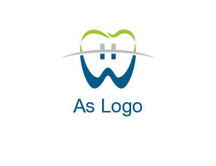 teeth made of letter w logo