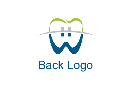 teeth made of letter w logo