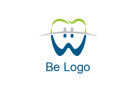teeth made of letter w logo