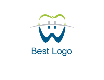 teeth made of letter w logo