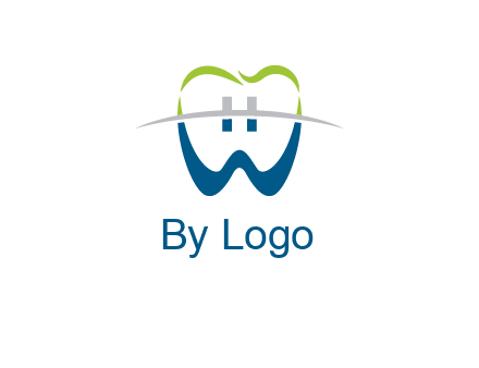 teeth made of letter w logo