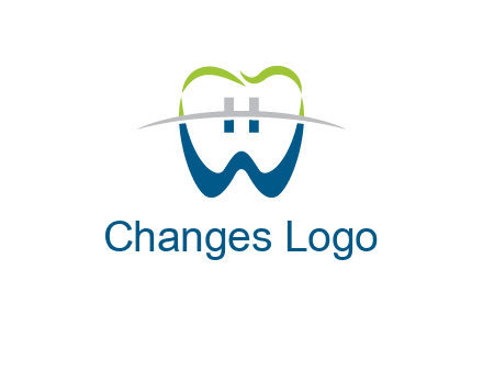 teeth made of letter w logo