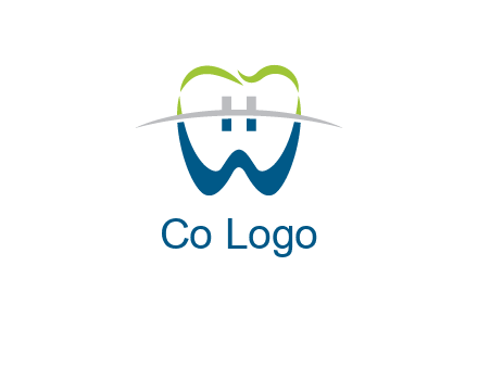 teeth made of letter w logo
