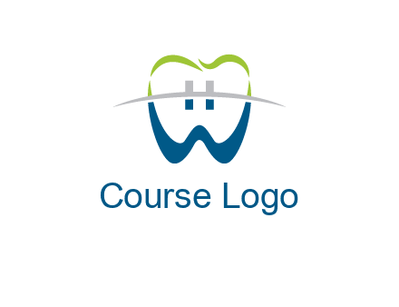 teeth made of letter w logo