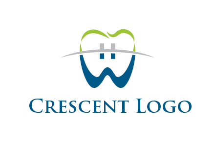 teeth made of letter w logo