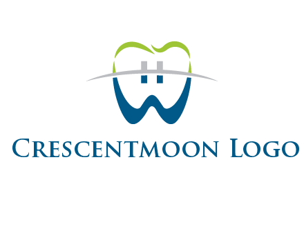 teeth made of letter w logo