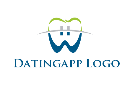 teeth made of letter w logo
