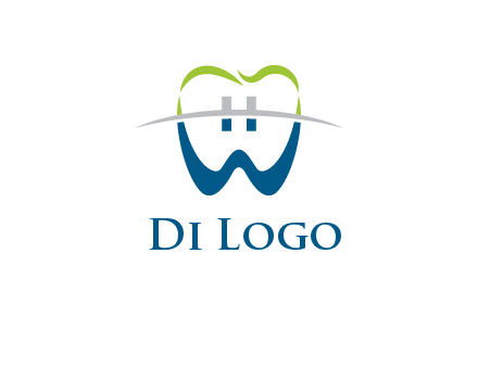 teeth made of letter w logo