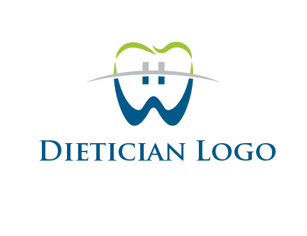 teeth made of letter w logo