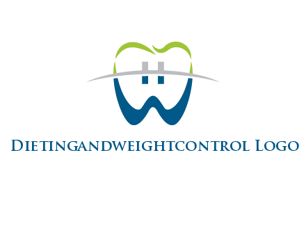 teeth made of letter w logo