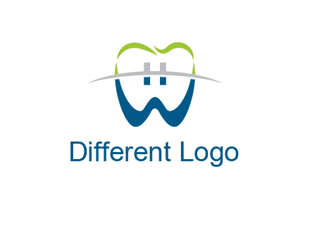 teeth made of letter w logo