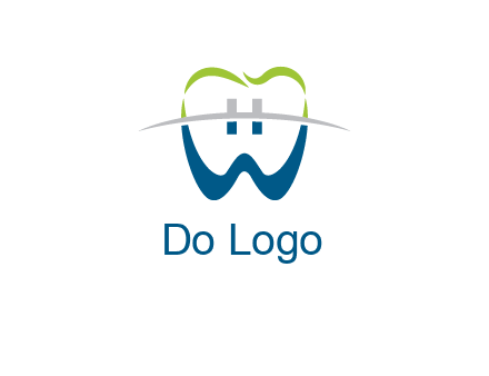 teeth made of letter w logo